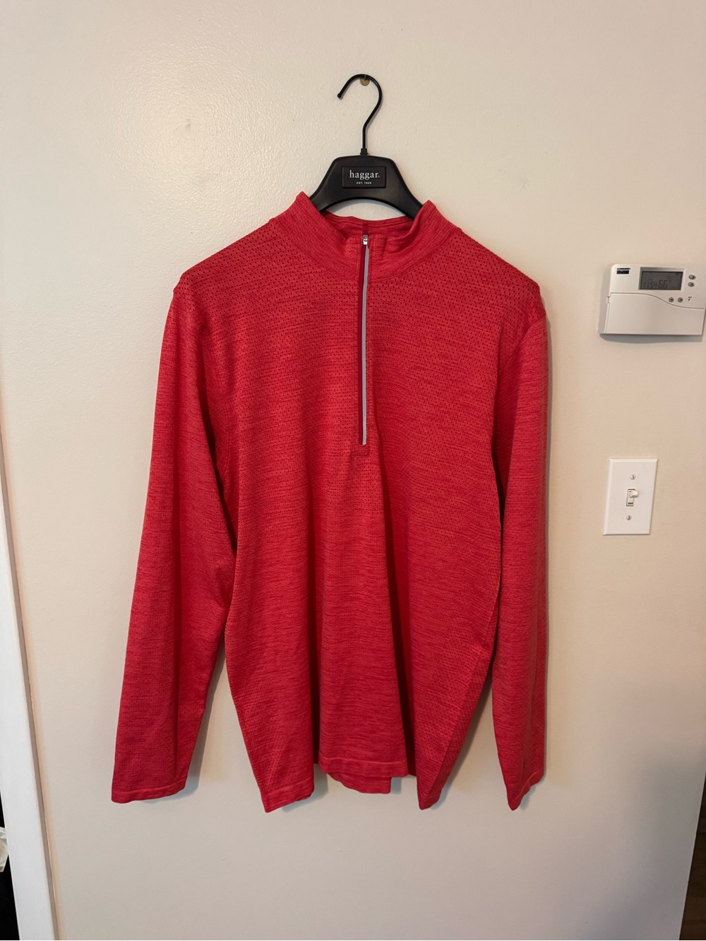lululemon athletica Men's Red Quarter-Zip Lightweight Shirt